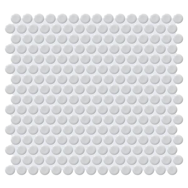 Daltile Restore Smoky Gray 12 in. x 12 in. Glazed Penny Round Porcelain Mosaic Tile (900 sq. ft./Pallet)