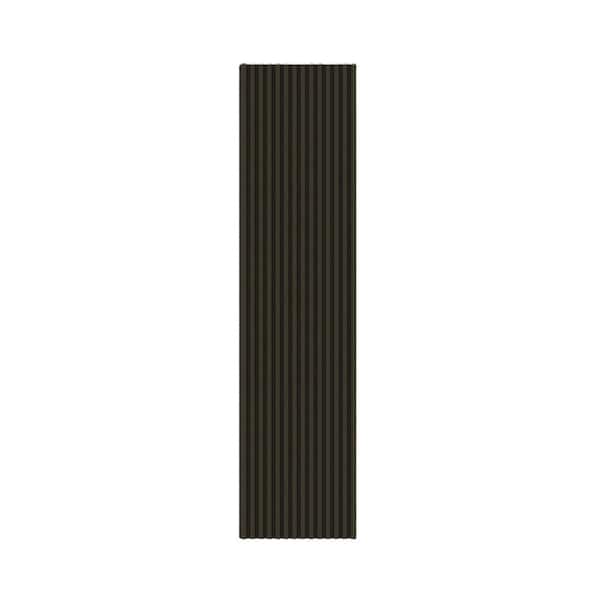 95.27 in. x 23.6 in. Half-Circle Acoustic Wood Veneer Vinyl Wall Siding in Dark Gray Color (Set of 1 Piece)