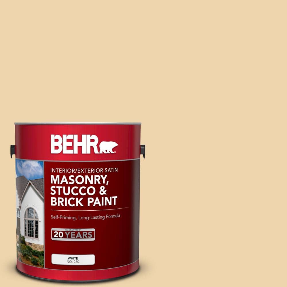 1 gal. #MS-35 Woodland Cream Satin Interior/Exterior Masonry, Stucco and Br