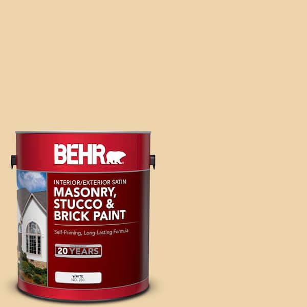 BEHR 1 gal. #MS-35 Woodland Cream Satin Interior/Exterior Masonry, Stucco and Brick Paint