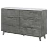 Benjara White and Gray 6-Drawer 62.75 in. W Dresser without Mirror BM315342