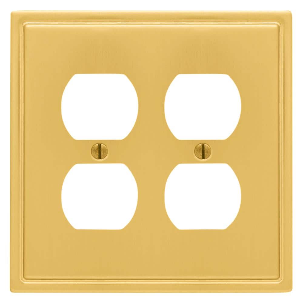 Brushed Gold 2-Gang Metal Wall Plate