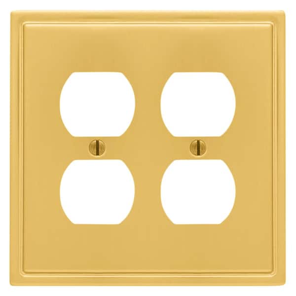 AMERELLE Moderne Wallplate 2 Duplex Steel Brushed Gold (1-Pack)