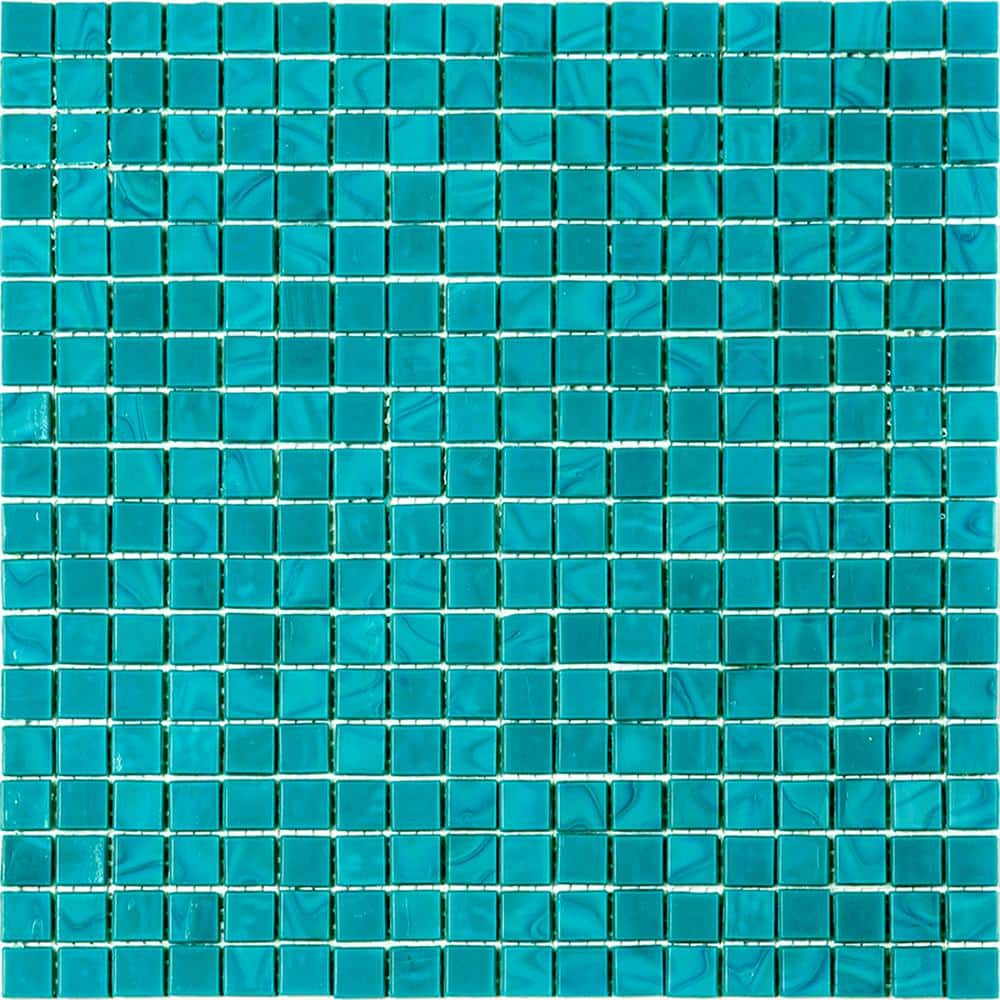 Turquoise Blue Iridescent Glass Mosaic Tile for Walls and Floors