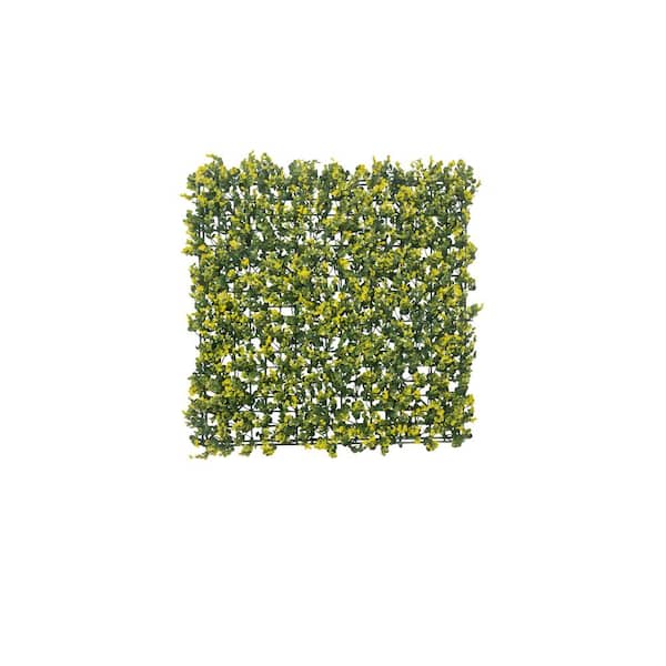 GREENLINE ARTIFICIAL GRASS 20 in. x 20 in. Yellow Buxus Artificial Hedge Greenery Panels (6-Piece)