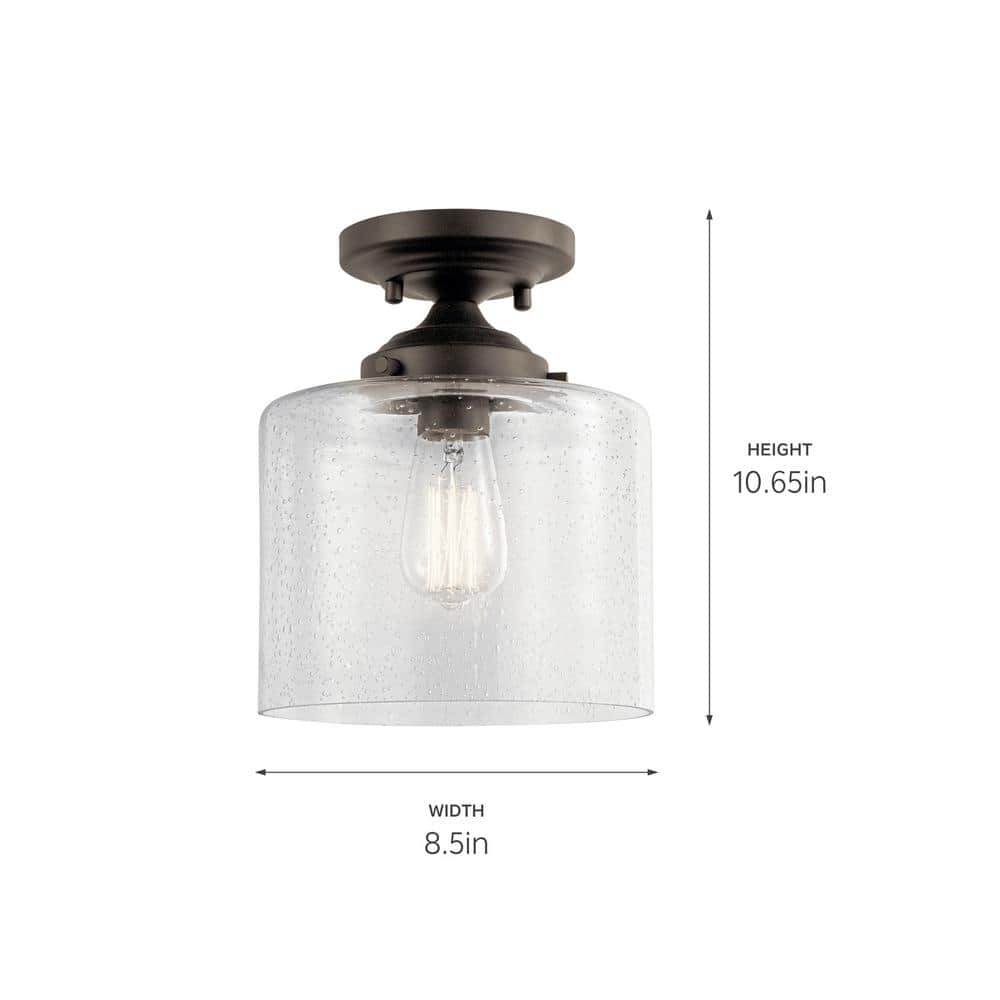 Winslow Olde Bronze Glass Semi Flush Mount Light