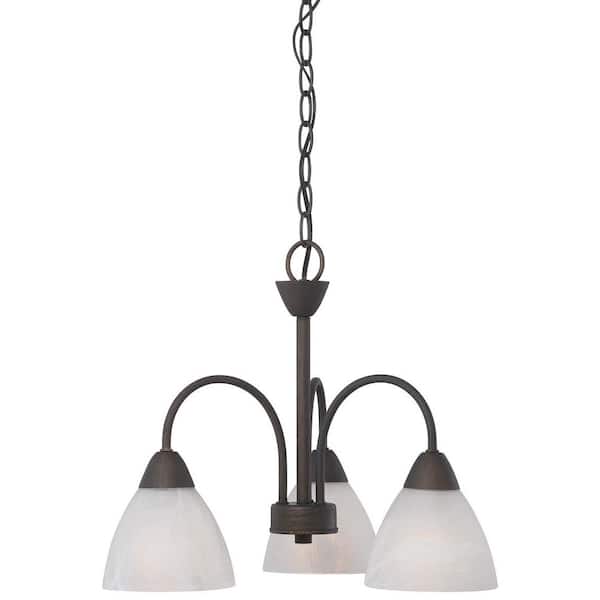 Tia 3-Light Painted Bronze Chandelier