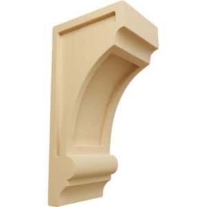 5 in. x 4 in. x 10 in. Unfinished Wood Alder Diane Recessed Wood Corbel