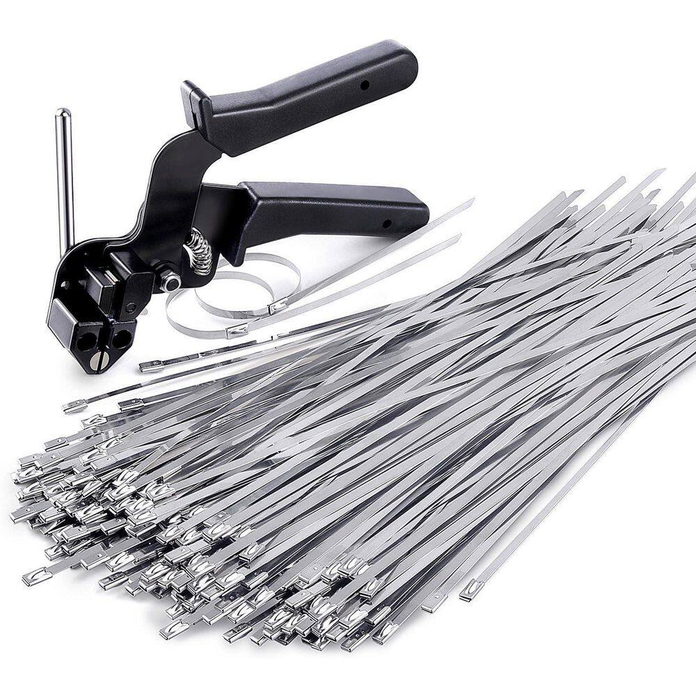 11.8 in. Uv Resistant Heavy Duty Cable Ties for Fence Exhaust Pipe with Stainless Steel Cable Tie Gun (150-Pack) price history on PriceWatchPro