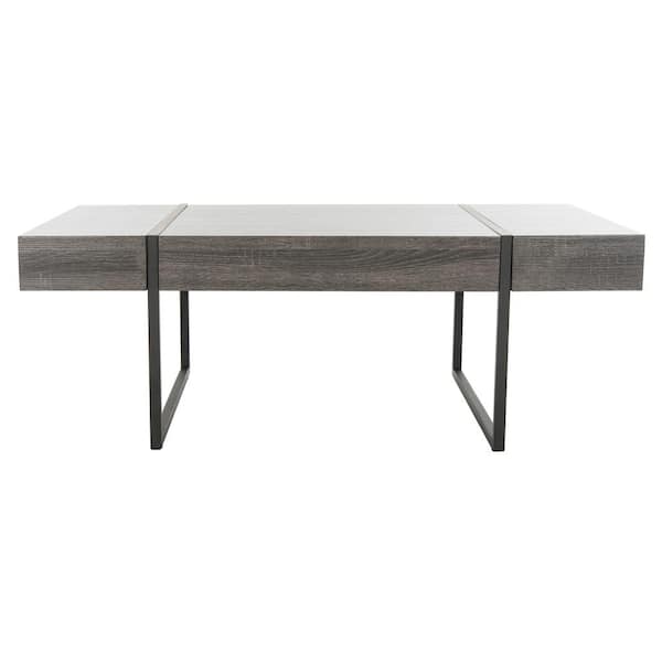 SAFAVIEH Tristan 44 in. Black Large Rectangle Wood Coffee Table