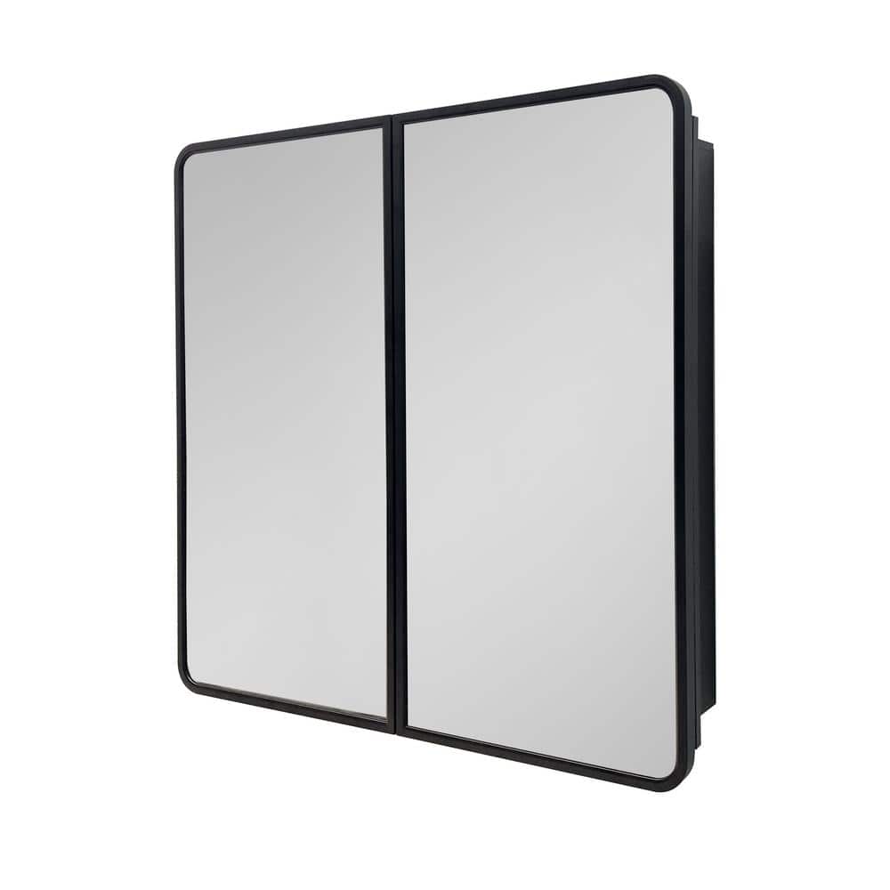32 in. W x 32 in. H Rectangular Metal Wall Mount or Recessed Bathroom Medic