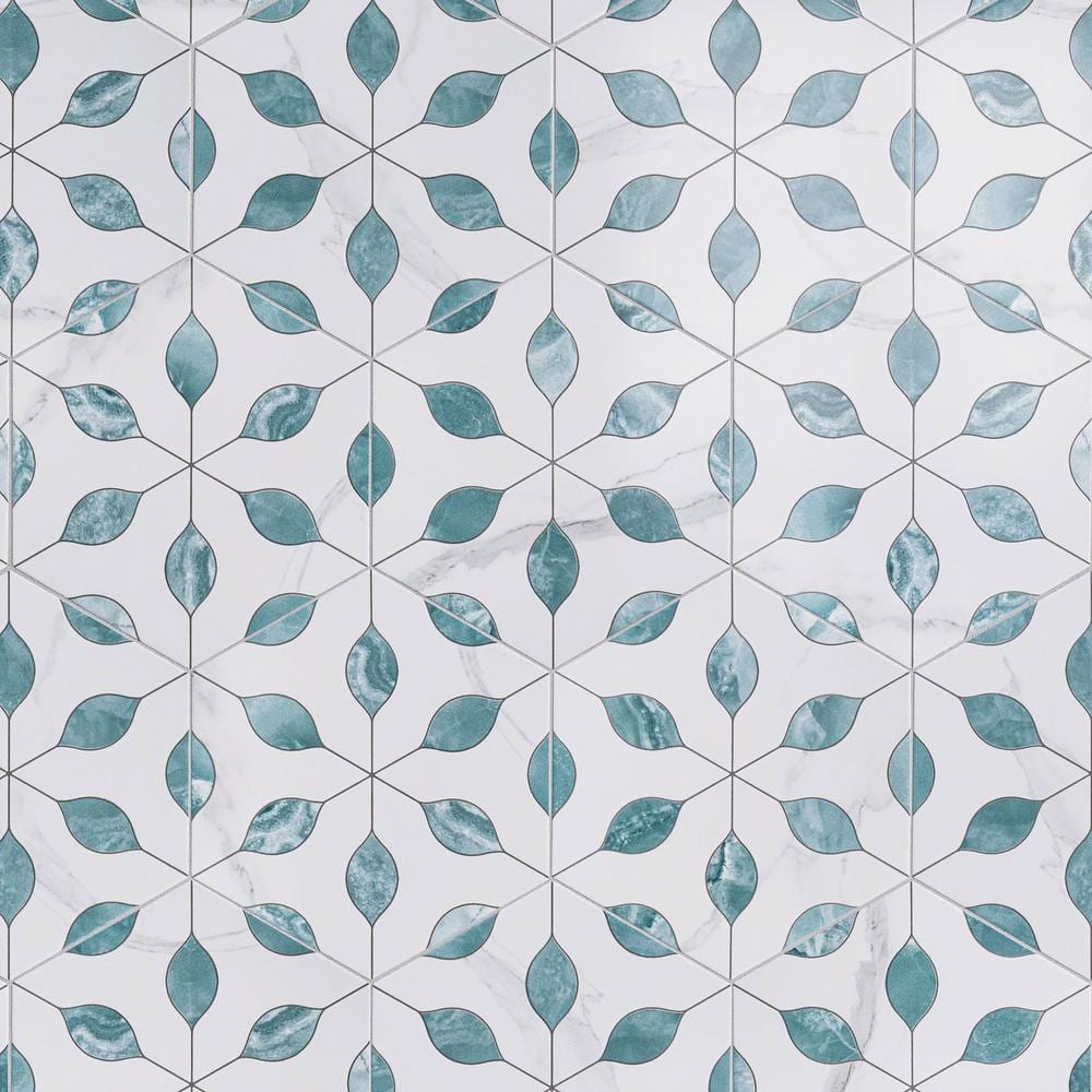 Alicante Esmeralda Green Hexagon 7.88 in. x 9.45 in. Matte Porcelain Tile Sample price history on PriceWatchPro