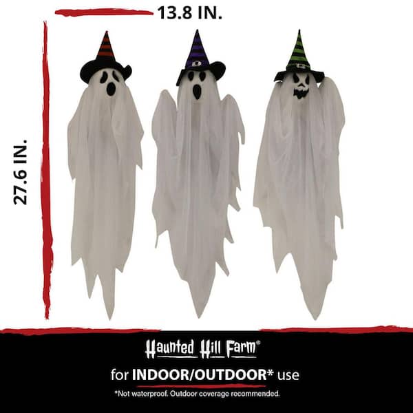26 in. Hanging Ghosts Set of 3 Halloween Prop