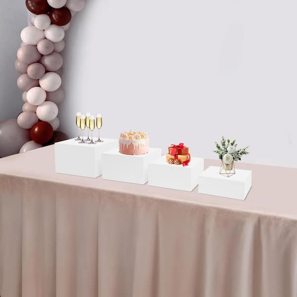 YIYIBYUS White Square Acrylic Display Stand Party Birthday