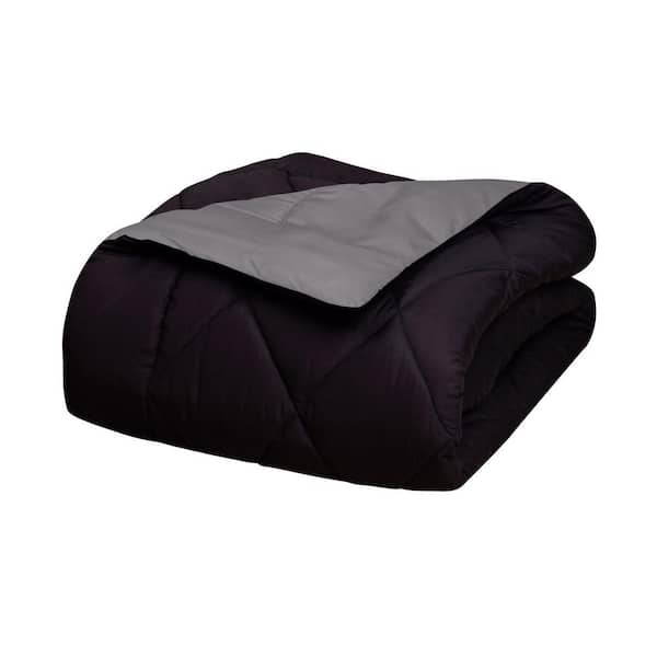 Elegant Comfort 3-Piece Black/Gray Full/Queen Comforter Set