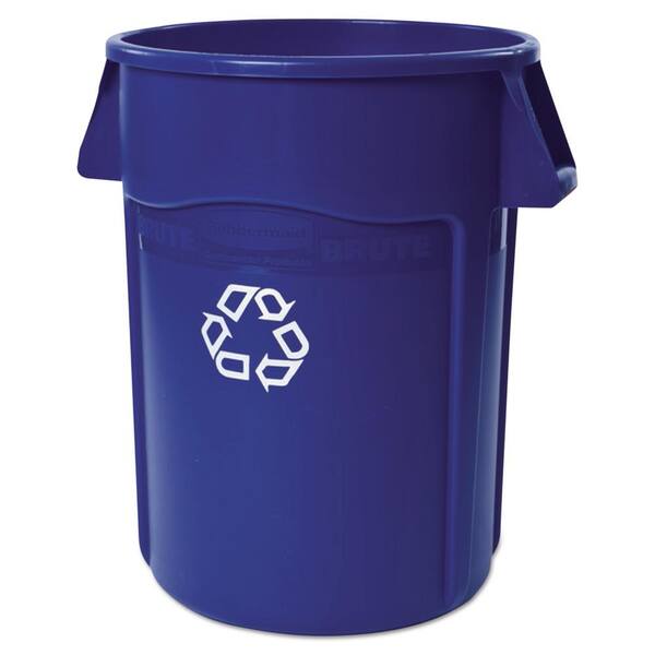 Blue Includes one each. Rubbermaid Commercial Brute Recycling Container Round 20 gal 
