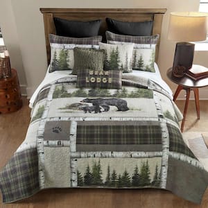 Bear Panels UCC Polyester Multicolor Twin 2-Piece Quilt Set