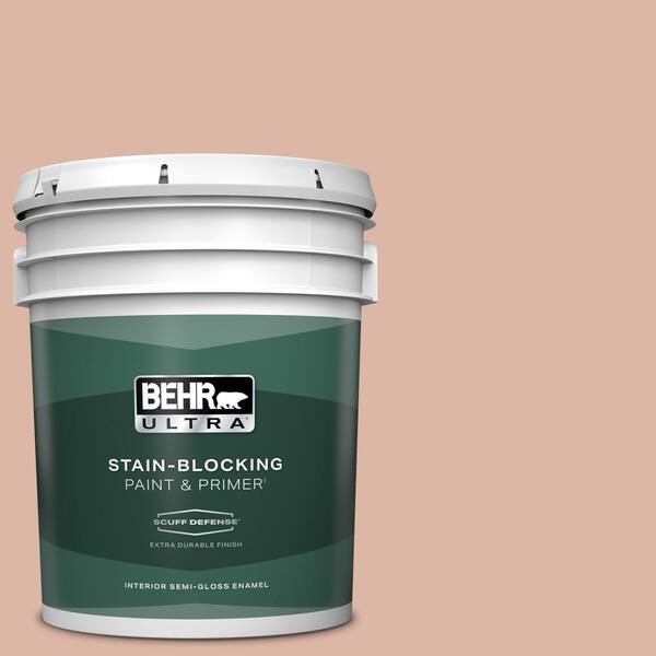 BEHR ULTRA 5 gal. #220E-3 Melted Ice Cream Extra Durable Semi-Gloss Enamel Interior Paint & Primer