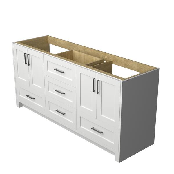 Zeafive Wina 72 in. Double Sinks Bath Vanity Cabinet without Top Freestanding Solid Wood Vanity Base for Bathroom in White ZBE72W C