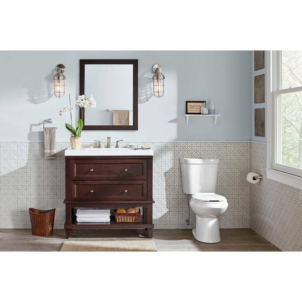 Brushed Nickel 8-Inch Widespread Double Handle Bathroom Faucet