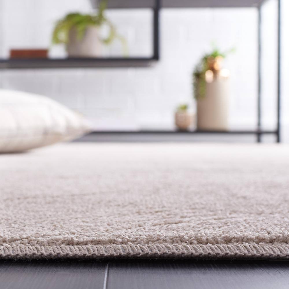 Beige Rectangular Hand-knotted Synthetic Area Rug