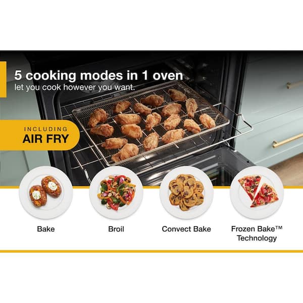 Whirlpool 30-in 5 Burners 5-cu ft Self-cleaning Air Fry Convection Oven  Freestanding Natural Gas Range (Fingerprint Resistant Stainless Steel) in  the Single Oven Gas Ranges department at
