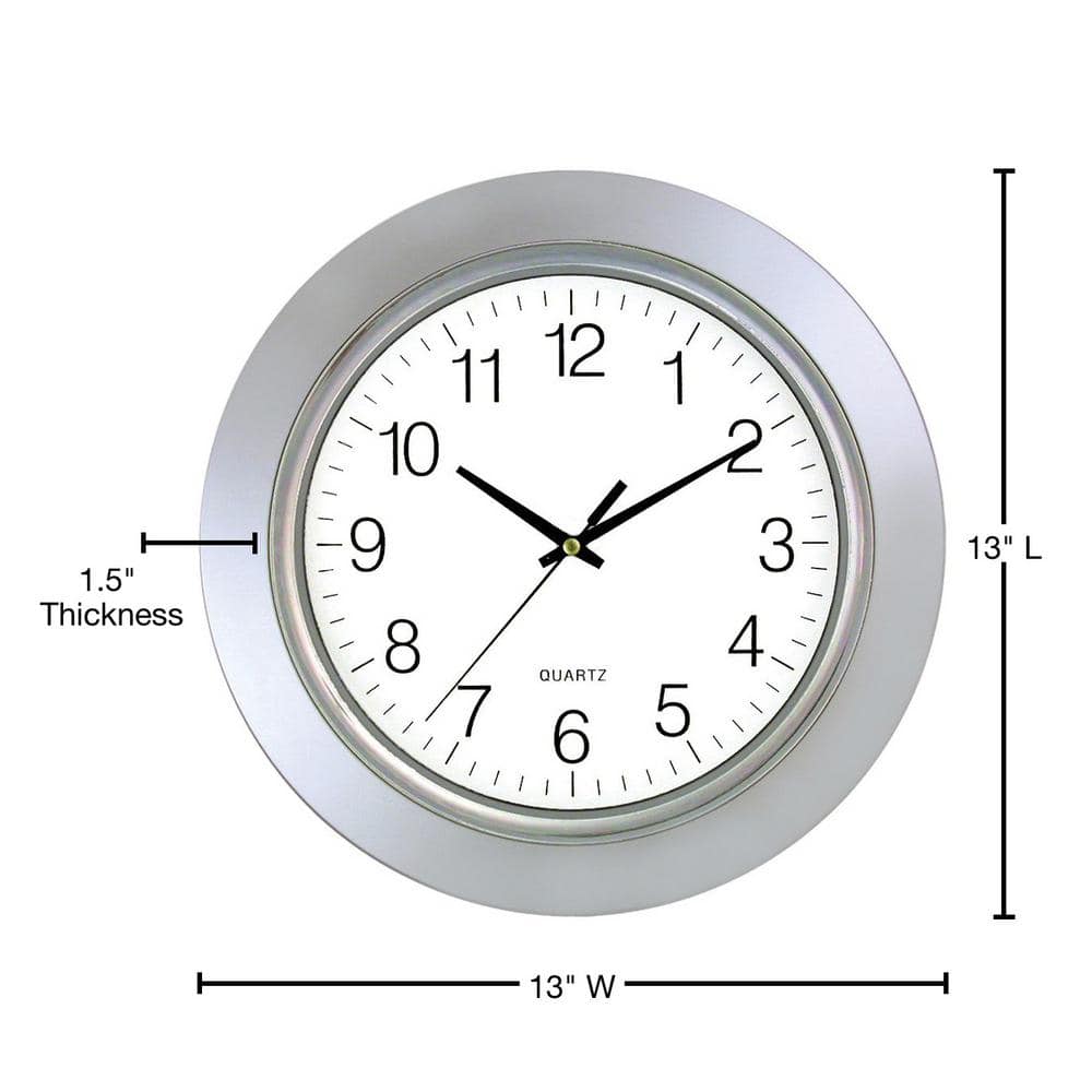 Timekeeper 13-Inch Chrome Bezel Round Wall Clock