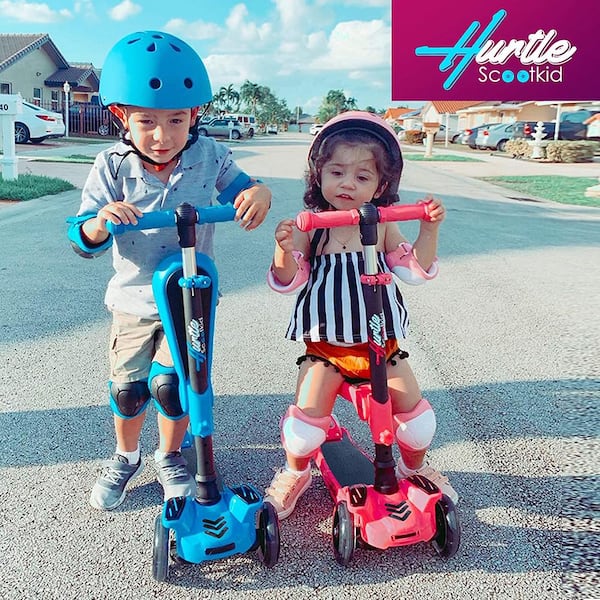 3-Wheel Child Toddler Toy Scooter with LED Wheel Lights (2-Pack)