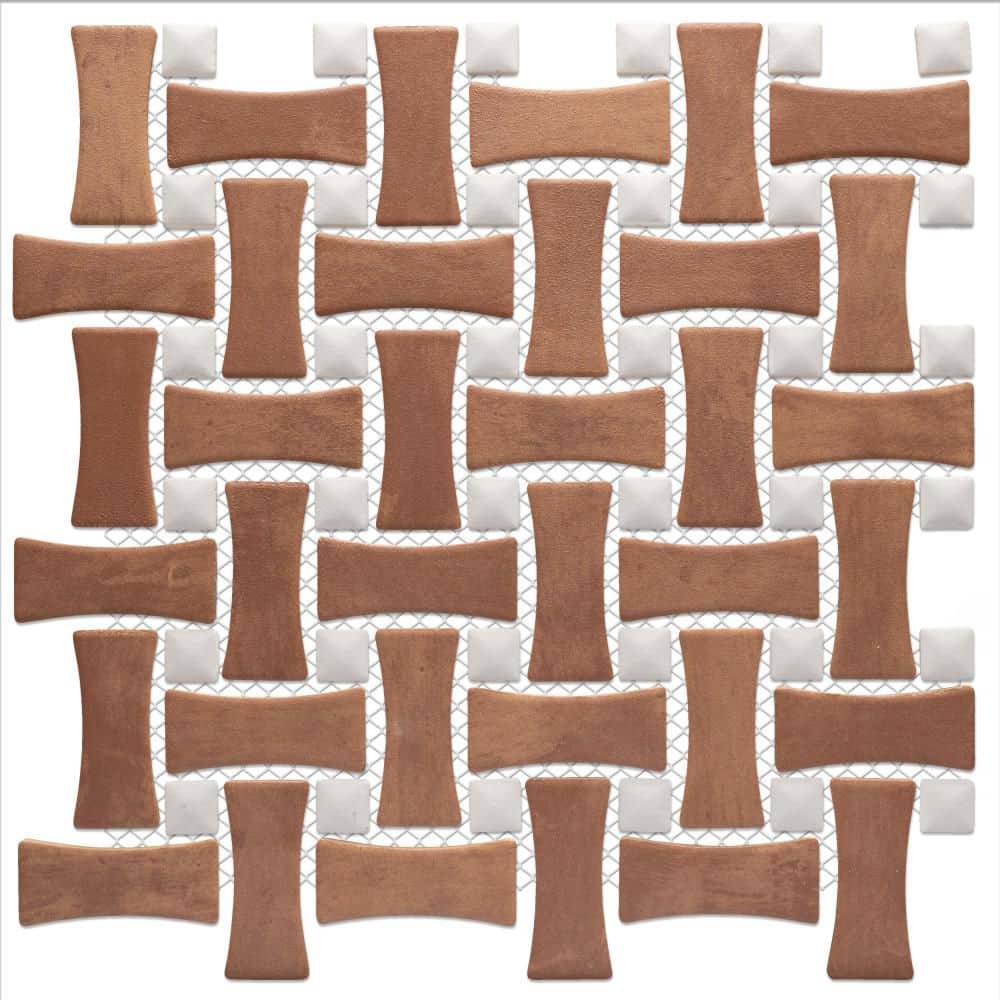 Sentier des Cotto Dog Bone Bsktwv with White Dot 6 in. x 6 in. Porcelain Mosaic Take Home Tile Sample price history on PriceWatchPro