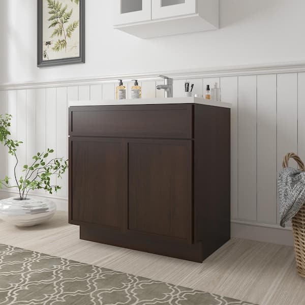 Vanity Art 36 in. W x 21 in. D x 32.5 in. H 2-Doors Bath Vanity Cabinet without Top in Brown