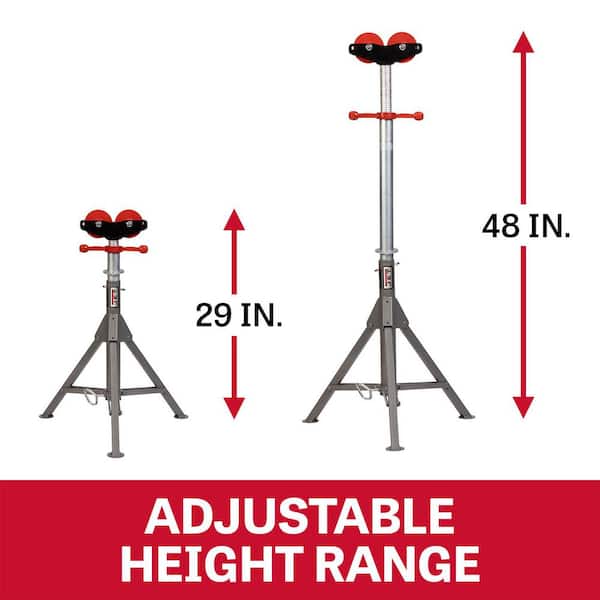 Jet Folding Pipe Jack Stand w/ Steel Rollers JPJ-FLD-SR - The Home