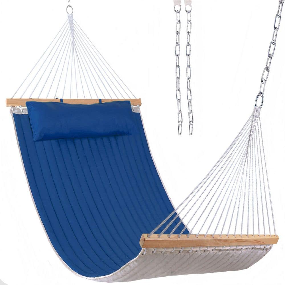 12 ft. Quilted Fabric Hammock with Soft Pillow, Double 2 Person Hammock, Blue price history on PriceWatchPro
