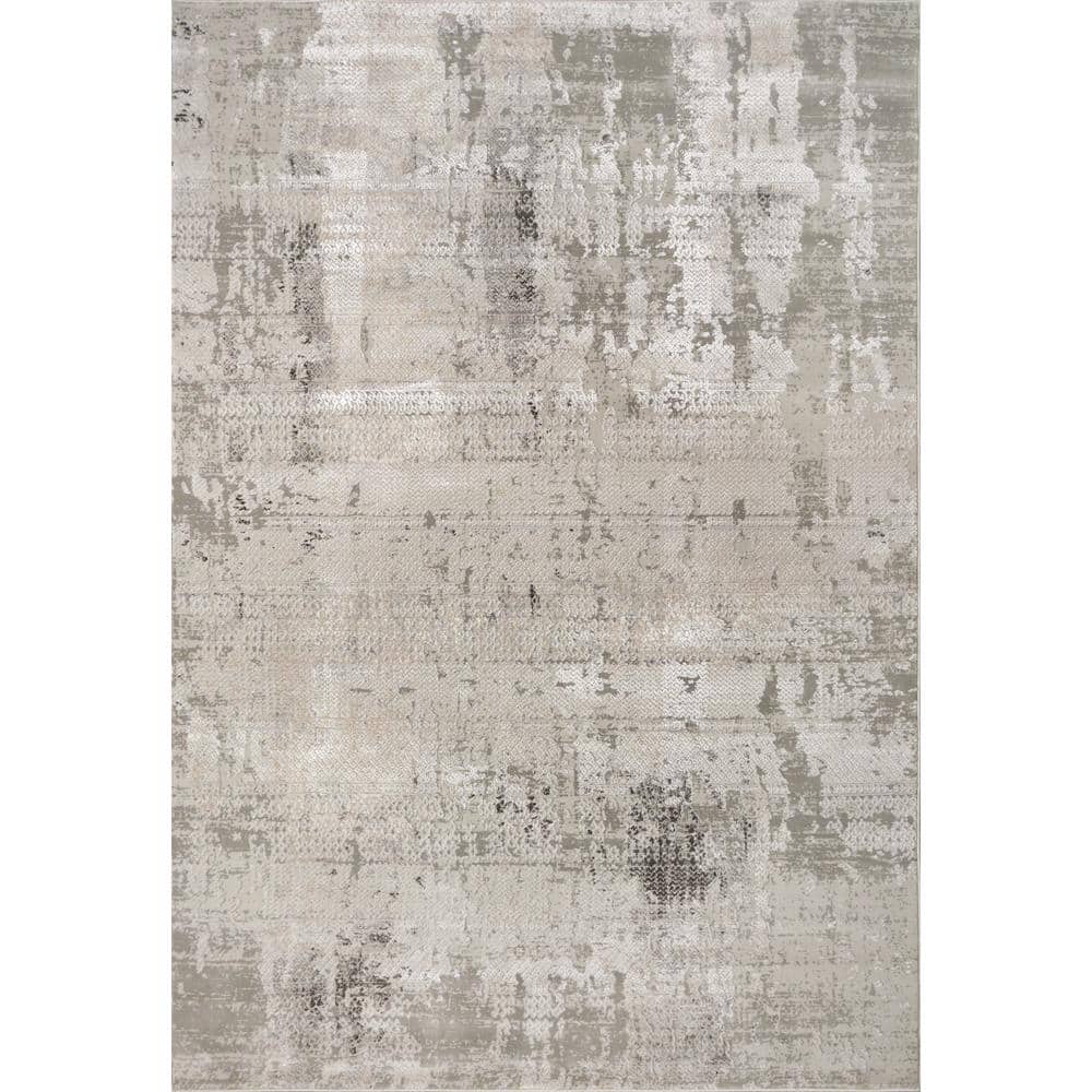 Dynamic Rug 4907 Dynamic Rugs Renaissance 2 ft. X 3 ft. 11 in. Ivory/Grey Abstract ...