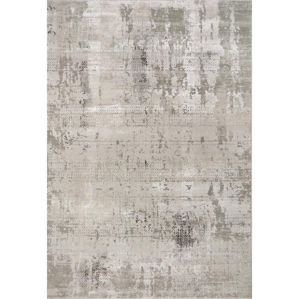 Dynamic Rugs Renaissance 3 ft. 11 in. X 5 ft. 7 in. Ivory/Grey Abstract Indoor/Outdoor Area Rug