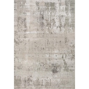 Renaissance 7 ft. 10 in. X 10 ft. 10 in. Ivory/Grey Abstract Indoor/Outdoor Area Rug