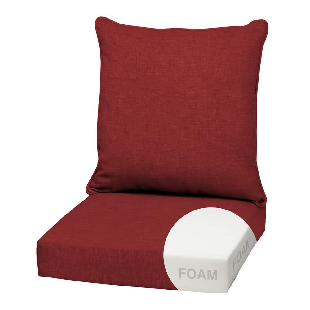 22 in x 24 in 2-Piece Foam Deep Seating Outdoor Lounge Chair Cushion in Ruby Red Leala price history on PriceWatchPro