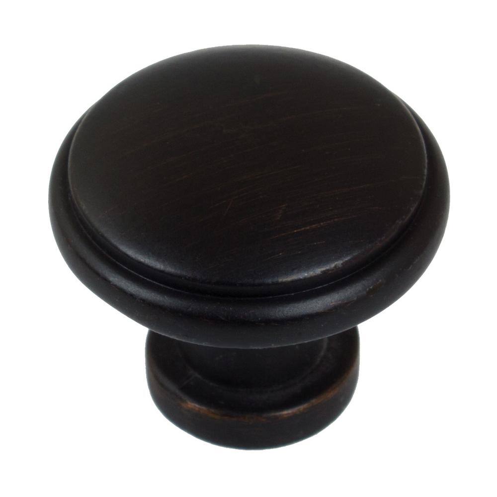 GlideRite 1-1/8 in. Dia Oil Rubbed Bronze Round Ring Cabinet Knob (10 ...