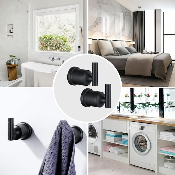 Bathroom Wall Mounted Knob Robe/Towel Hook Stainless Steel in Oil Rubbed Bronze (2-Pack)