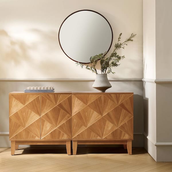 JAYDEN CREATION Tecla Acorn 30.5 in. Accent Cabinet with 1-Shelves and Magnetic Push-To-Open Doors (Set of 2)