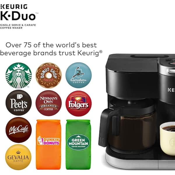Keurig K-Duo Single Serve and Carafe Coffee Maker with Ground Coffee Bundle