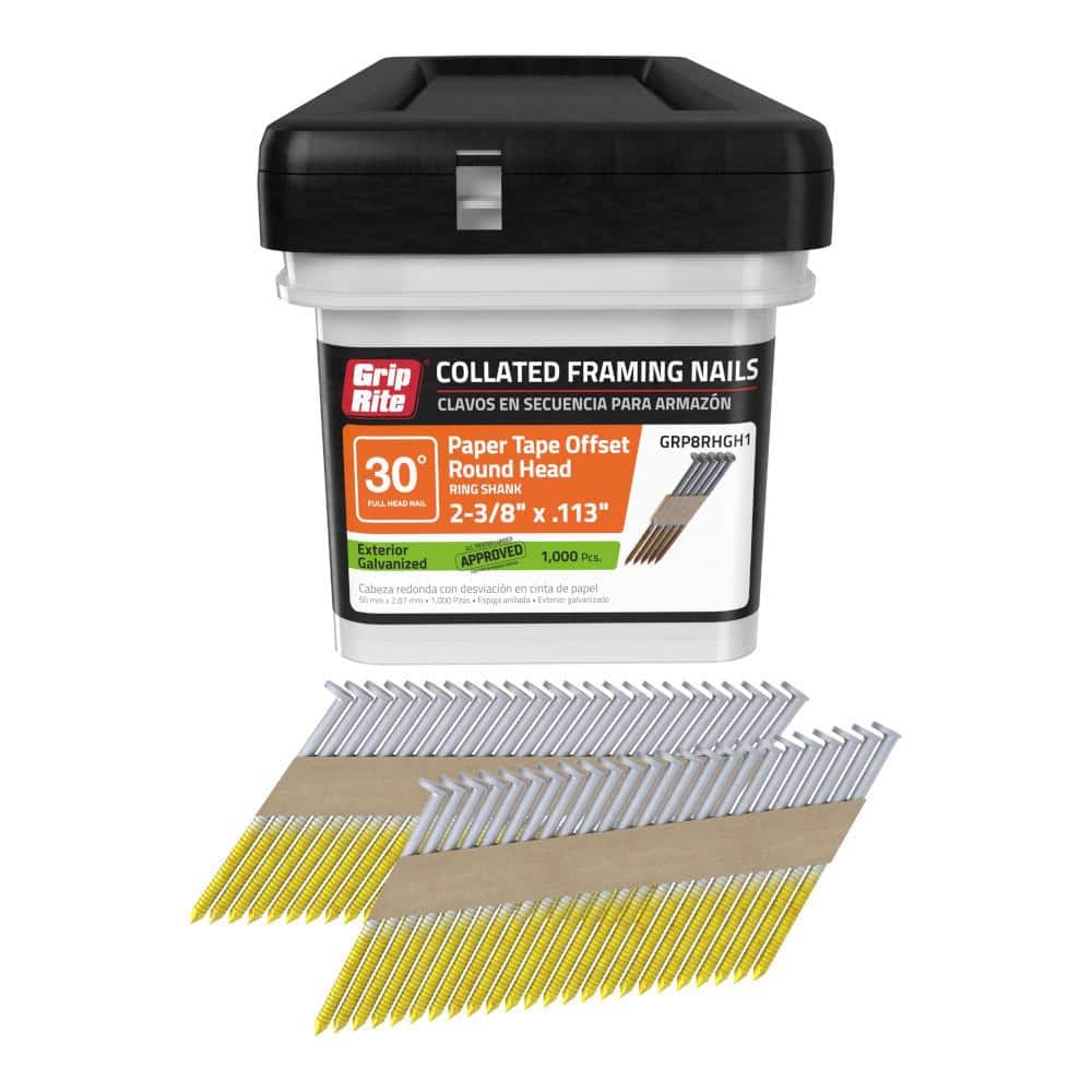 30° 3 in. Galvanized Framing Nails, Ring Shank, 1,000 Pc. 30° 3 in. Galvanized Framing Nails, Ring Shank, 1,000 Pc.