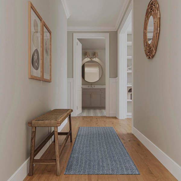 Tulum Denim 2 ft. x 6 ft. All-Over Design Contemporary Runner Area Rug