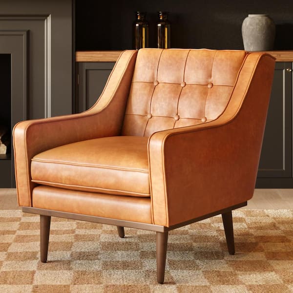 Poly and Bark Gus Cognac Tan Lounge Chair