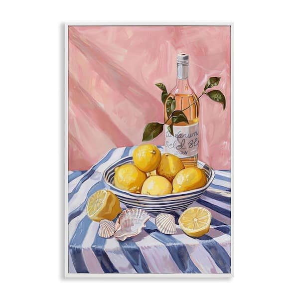 Stupell Industries Summer Fruit and Wine by LSR Design Studio White Framed Food Giclee Art Print 30 in. x 20 in.