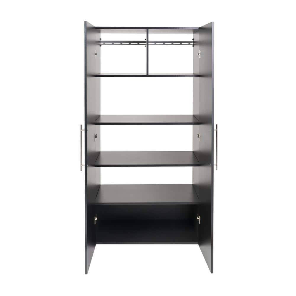 Prepac Black Large Adjustable Shelving Storage Cabinet