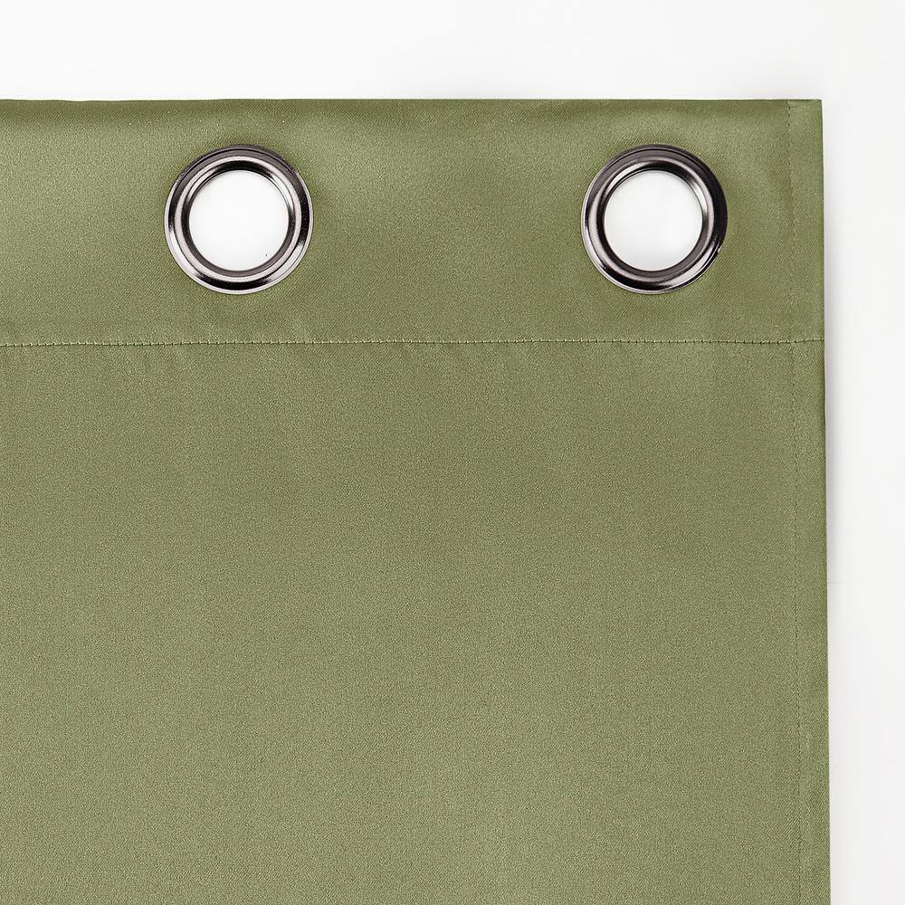 Sage Green 63" Blackout Polyester Grommet Curtain Panel