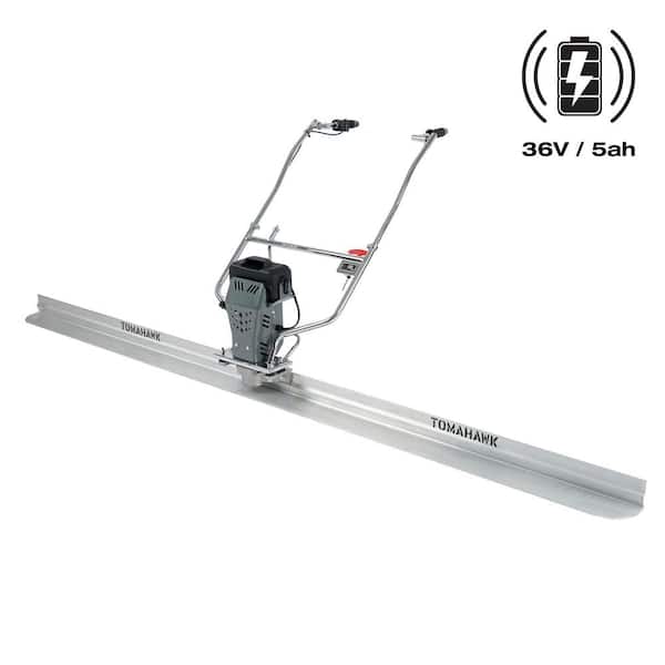 Tomahawk Power Battery Powered Vibrating Concrete Power Screed 36-Volt/5 Ah with 8 ft. Board Float