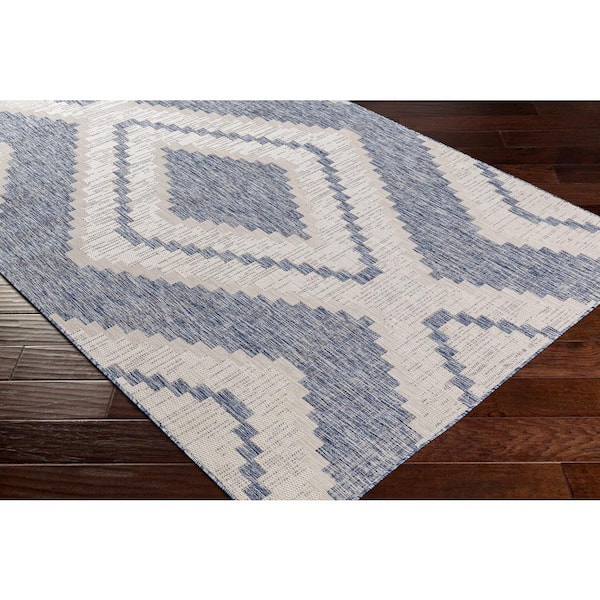 Karem Blue 8 ft. x 10 ft. Rustic Indoor/Outdoor Area Rug