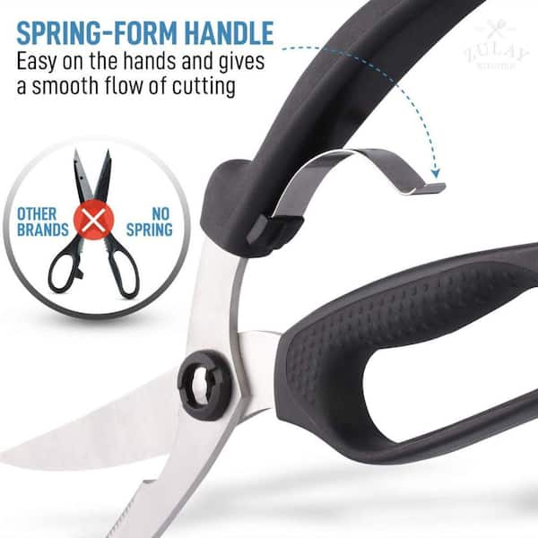 Zulay Kitchen Spring Loaded Poultry Shears - Black