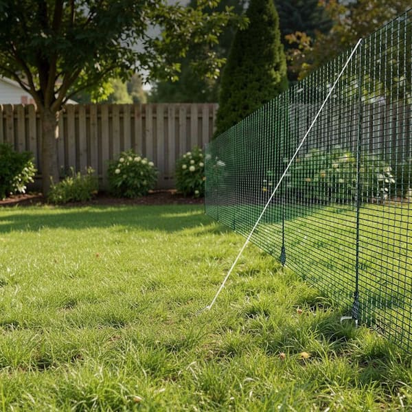 Temporary Fence with Posts, 164 ft. L x 36 in. H Green plastic Temporary Garden Fencing with Guy Ropes 2025 update